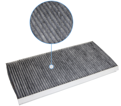 Cabin air filter with activated carbon layer